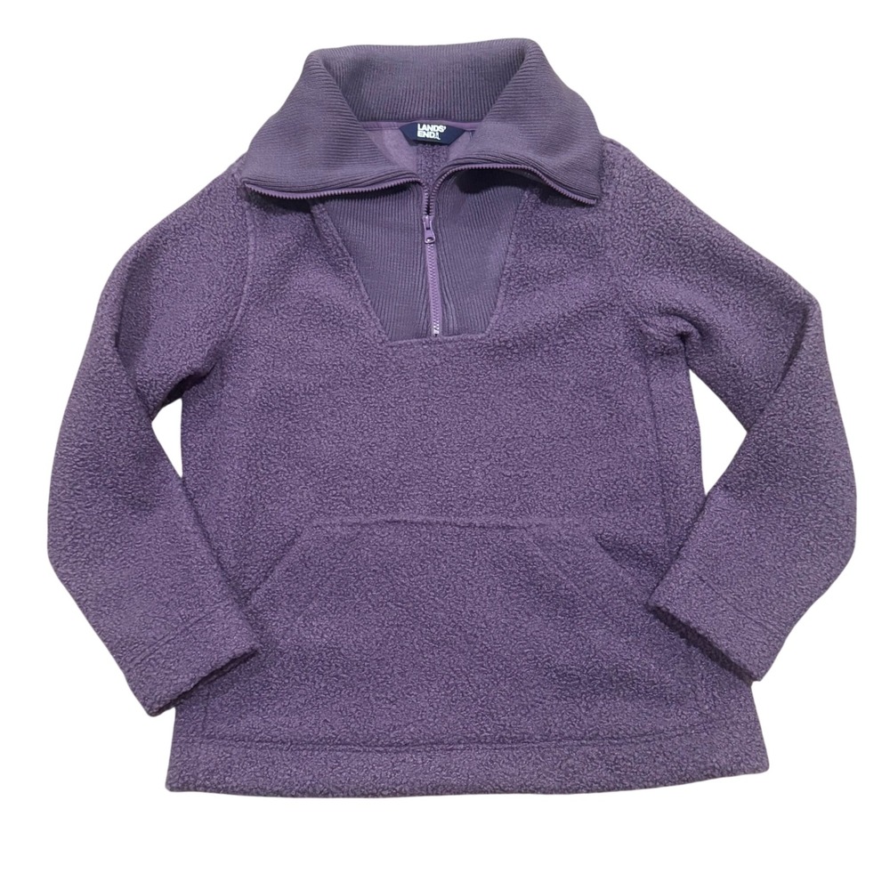 Lands End Womens Size Small 6-8 Purple Long Sleeve Pullover 1/2 Zip Heavy Warm